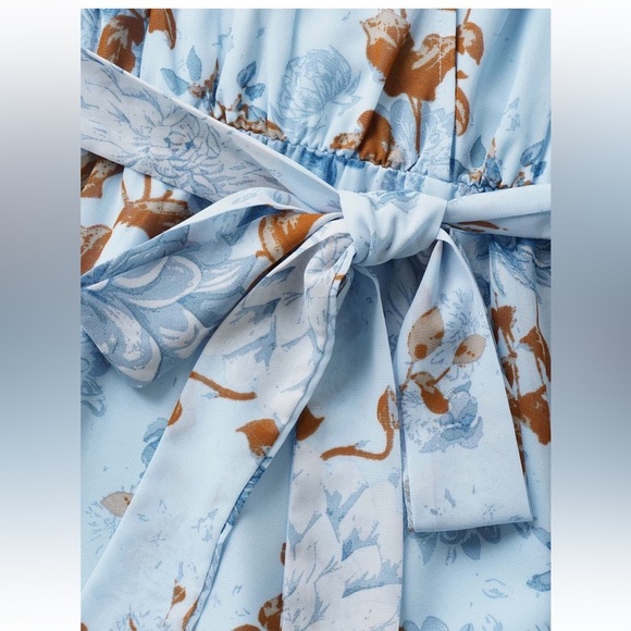 BloomChic Plus Size 2XL Floral Wrap Mesh Ruffle Sleeve Dress us18-20 - Picture 5 of 9